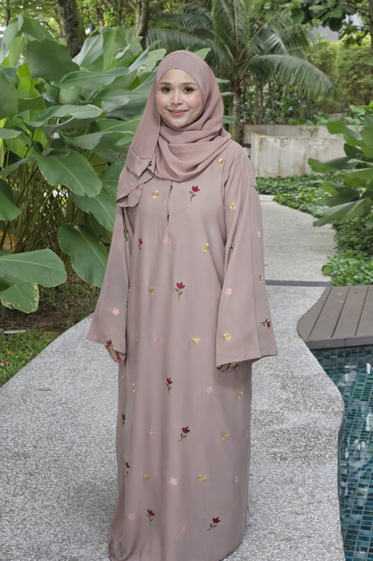 Zahra Bloom - Taupe Mixed Flowers
