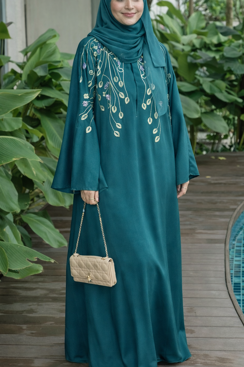 Zahra Bloom Adults - Brown and Teal